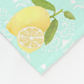 Citroenmotief Love Blue Fleece Deken (Hoek)