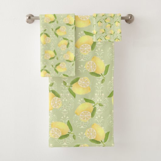 Citroenmotief Love Green Bad Handdoek (Insitu)