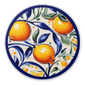 Citroenmotief Mediterraan Italiaans Citrusfruit Keramische Knop (Voorkant)