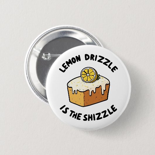 Citroenmotregen is de Shizzle Ronde Button 5,7 Cm (Voorkant /achterkant)