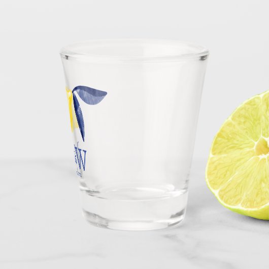 Citroenpaar Initialen Monogram Datum Shot Glas (Rechts)