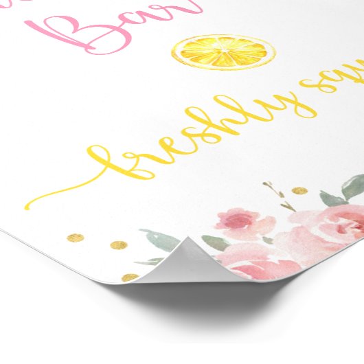 Citroenpalm roze goudbloem Birthday Poster (Hoek)