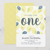 Citroenpatroon 1e verjaardag Uitnodiging (Voorkant / Achterkant)