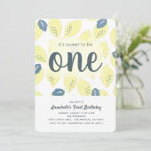 Citroenpatroon 1e verjaardag Uitnodiging (Staand voorkant)