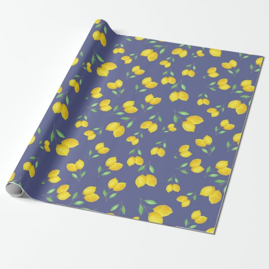 Citroenpatroon cadeaupapier (Uitgerold)