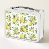 Citroenpatroon, citroenbloemen, bladeren, citrus (Achterkant)