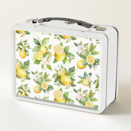 Citroenpatroon, citroenbloemen, bladeren, citrus (Achterkant)