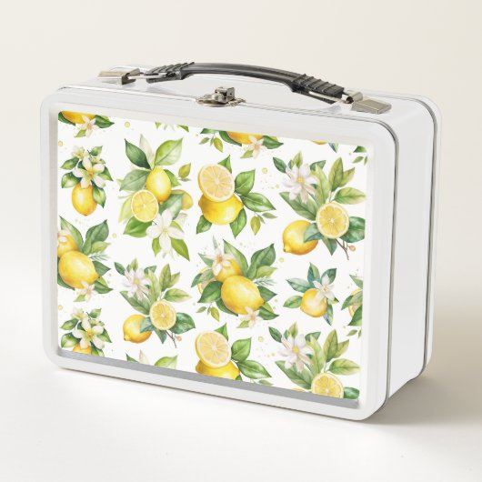 Citroenpatroon, citroenbloemen, bladeren, citrus (Voorkant)