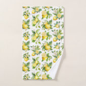 Citroenpatroon, citroenbloemen, bladeren, citrus bad handdoek (Handdoek)