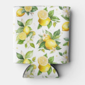 Citroenpatroon, citroenbloemen, bladeren, citrus blikjeskoeler (Voorkant)