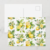 Citroenpatroon, citroenbloemen, bladeren, citrus briefkaart (Voorkant / Achterkant)