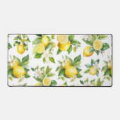 Citroenpatroon, citroenbloemen, bladeren, citrus bureaumat (Voorkant)