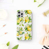 Citroenpatroon, citroenbloemen, bladeren, citrus Case-Mate iPhone case