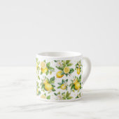 Citroenpatroon, citroenbloemen, bladeren, citrus espresso kop (Voorkant rechts)