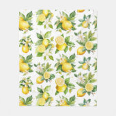 Citroenpatroon, citroenbloemen, bladeren, citrus fleece deken (Voorkant)