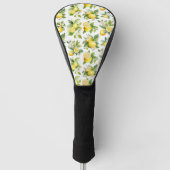 Citroenpatroon, citroenbloemen, bladeren, citrus golfheadcover (Voorkant)