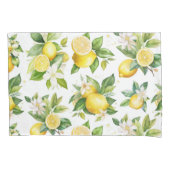 Citroenpatroon, citroenbloemen, bladeren, citrus kussensloop (Voorkant)