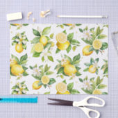 Citroenpatroon, citroenbloemen, bladeren, citrus tissuepapier (Craft)