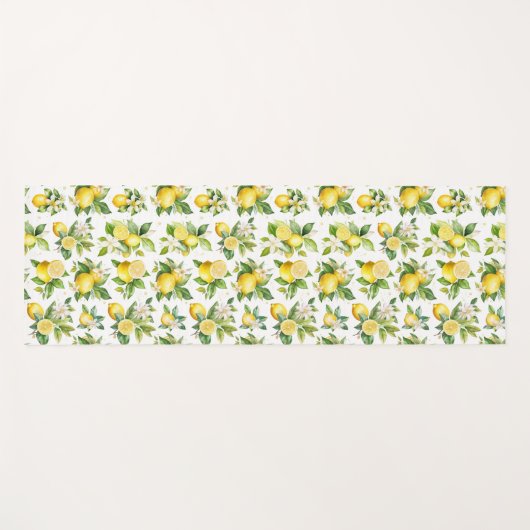 Citroenpatroon, citroenbloemen, bladeren, citrus yogamat (Voorkant (horizontaal))