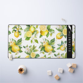 Citroenpatroon, citroenbloemen, bladeren, Jouw naa Bureaumat