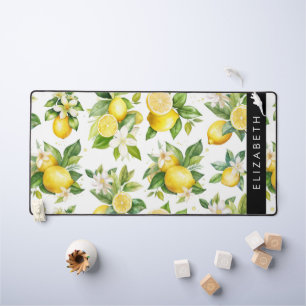 Citroenpatroon, citroenbloemen, bladeren, Jouw naa Bureaumat