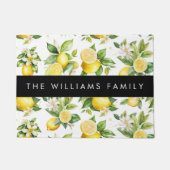 Citroenpatroon, citroenbloemen, bladeren, Jouw naa Deurmat (Voorkant)