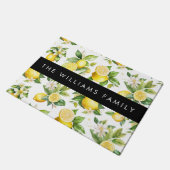 Citroenpatroon, citroenbloemen, bladeren, Jouw naa Deurmat (Schuin)