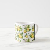 Citroenpatroon, citroenbloemen, bladeren, Jouw naa Espresso Kop (Voorkant rechts)