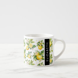 Citroenpatroon, citroenbloemen, bladeren, Jouw naa Espresso Kop