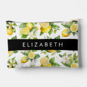 Citroenpatroon, citroenbloemen, bladeren, Jouw naa Etui (Achterkant)