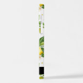 Citroenpatroon, citroenbloemen, bladeren, Jouw naa iPhone Hoesje (Linkerkant)