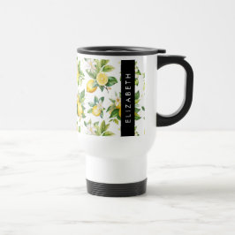 Citroenpatroon, citroenbloemen, bladeren, Jouw naa Reisbeker