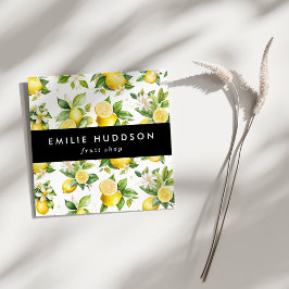Citroenpatroon, Citroenbloemen, Citrus, Fruitwinke Vierkante Visitekaartje