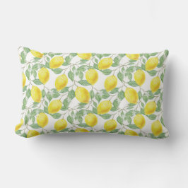 Citroenpatroon Geel en Wit Landelijk Kussen