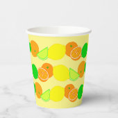 Citroenpatroon, Limoen en Sinaasappels kleurrijk C Papieren Bekers (Links)