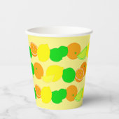 Citroenpatroon, Limoen en Sinaasappels kleurrijk C Papieren Bekers (Voorkant)