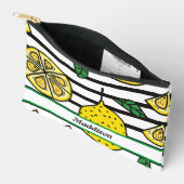 Citroenpatroon op zwart-wit gestreept etui (Open)