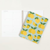 Citroenpatroon Retro Fruit geel op groen Planner (Display)