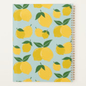 Citroenpatroon Retro Fruit geel op groen Planner (Achterkant)