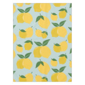 Citroenpatroon Retro Fruit geel op groen Tafelkleed (Voorkant)