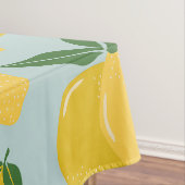 Citroenpatroon Retro Fruit geel op groen Tafelkleed (Voorbeeld)