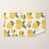 Citroenpatroon Retro Fruit Geel op Wit Bad Handdoek (Handdoek)