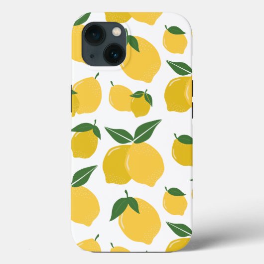 Citroenpatroon Retro Fruit Geel op Wit Case-Mate iPhone Case (Achterkant)