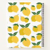 Citroenpatroon Retro Fruit Geel op Wit Notitieboek (Achterkant)