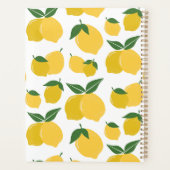 Citroenpatroon Retro Fruit Geel op Wit Planner (Achterkant)