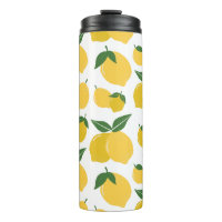 Citroenpatroon Retro Fruit Geel op Wit