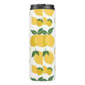 Citroenpatroon Retro Fruit Geel op Wit Thermosbeker (Achterkant)