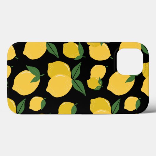 Citroenpatroon Retro Fruit Geel op Zwart Case-Mate iPhone Case (Achterkant (horizontaal))