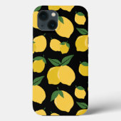 Citroenpatroon Retro Fruit Geel op Zwart Case-Mate iPhone Case (Achterkant)