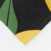 Citroenpatroon Retro Fruit Geel op Zwart Fleece Deken (Hoek)